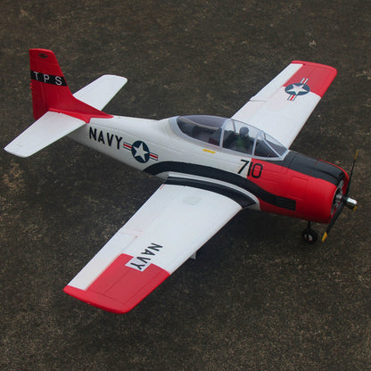 Dynam T-28 Trojan V2 Red 4S RC Warbird 1.3m w/ Flaps