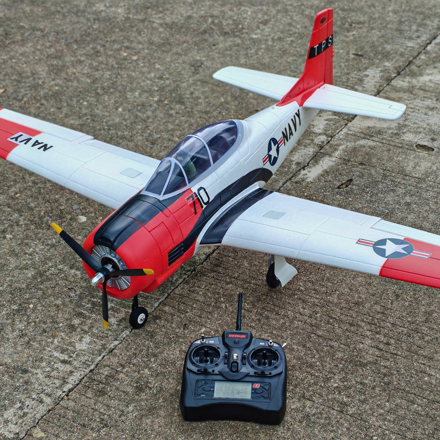 Dynam T-28 Trojan V2 Red 4S RC Warbird 1.3m w/ Flaps