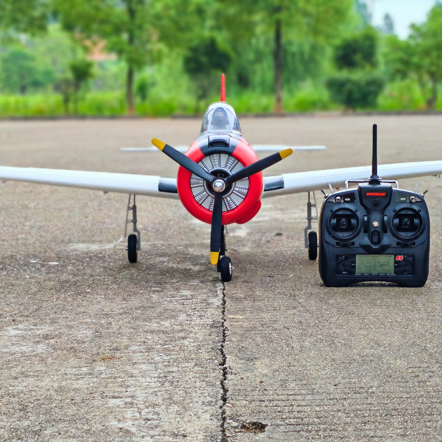 Dynam T-28 Trojan V2 Red 4S RC Warbird 1.3m w/ Flaps