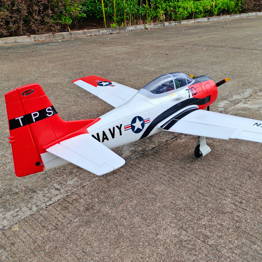Dynam T-28 Trojan V2 Red 4S RC Warbird 1.3m w/ Flaps