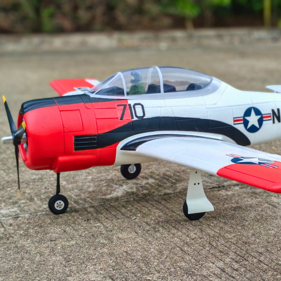 Dynam T-28 Trojan V2 Red 4S RC Warbird 1.3m w/ Flaps
