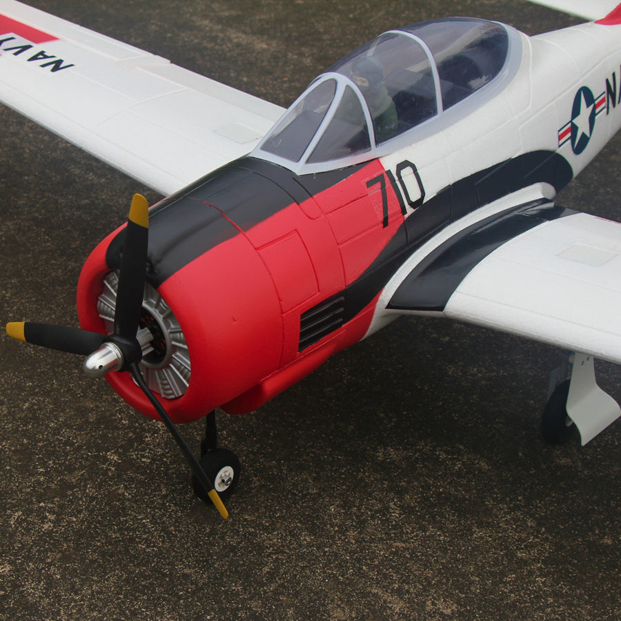 Dynam T-28 Trojan V2 Red 4S RC Warbird 1.3m w/ Flaps
