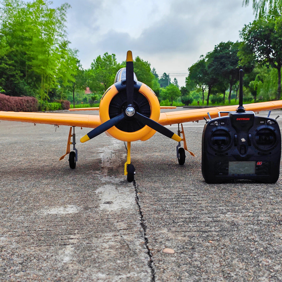 Dynam T-28 Trojan V2 Yellow 4S RC Warbird 1.3m w/ Flaps