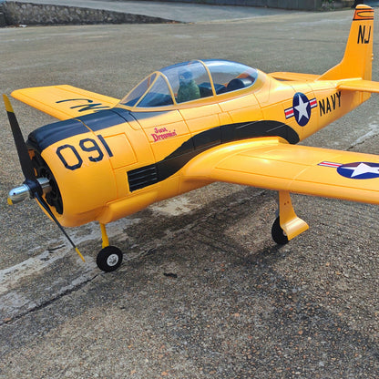 Dynam T-28 Trojan V2 Yellow 4S RC Warbird 1.3m w/ Flaps