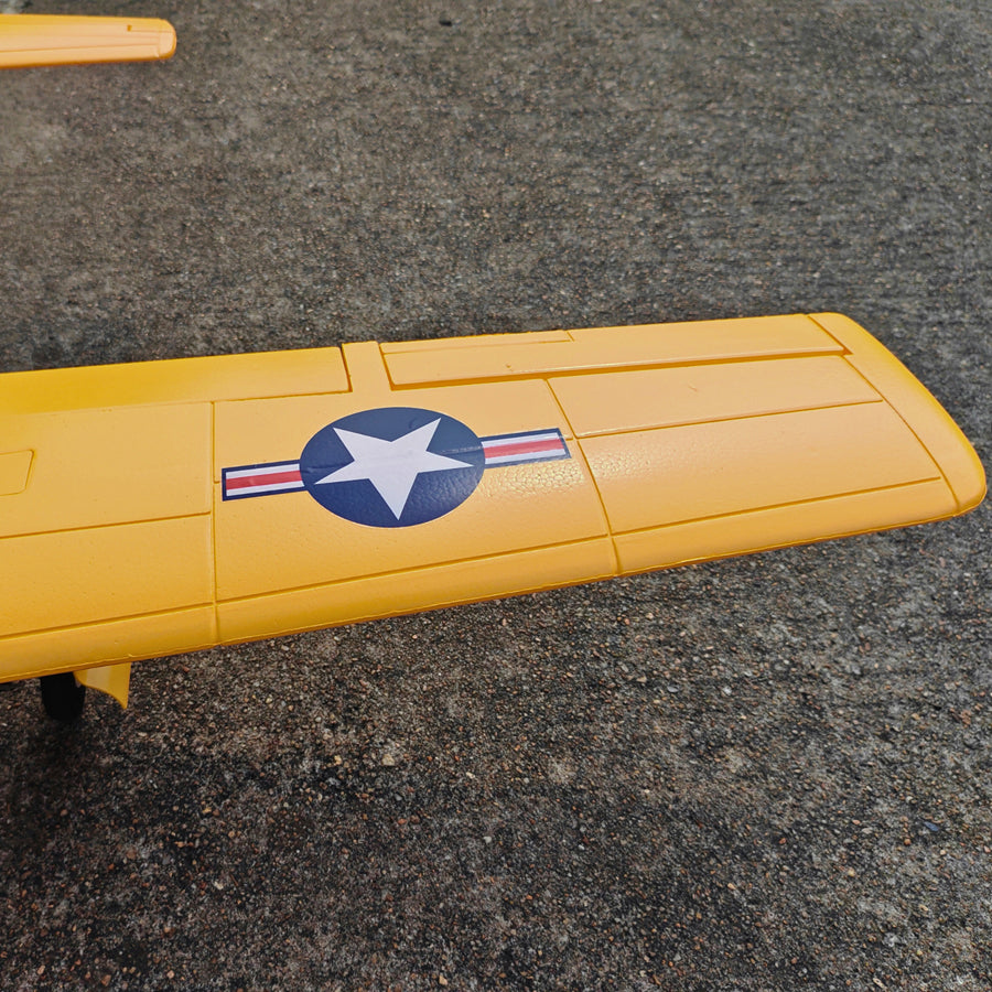 Dynam T-28 Trojan V2 Yellow 4S RC Warbird 1.3m w/ Flaps