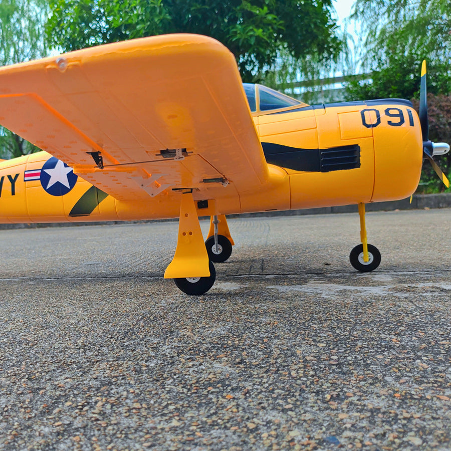 Dynam T-28 Trojan V2 Yellow 4S RC Warbird 1.3m w/ Flaps