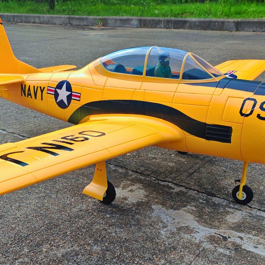Dynam T-28 Trojan V2 Yellow 4S RC Warbird 1.3m w/ Flaps
