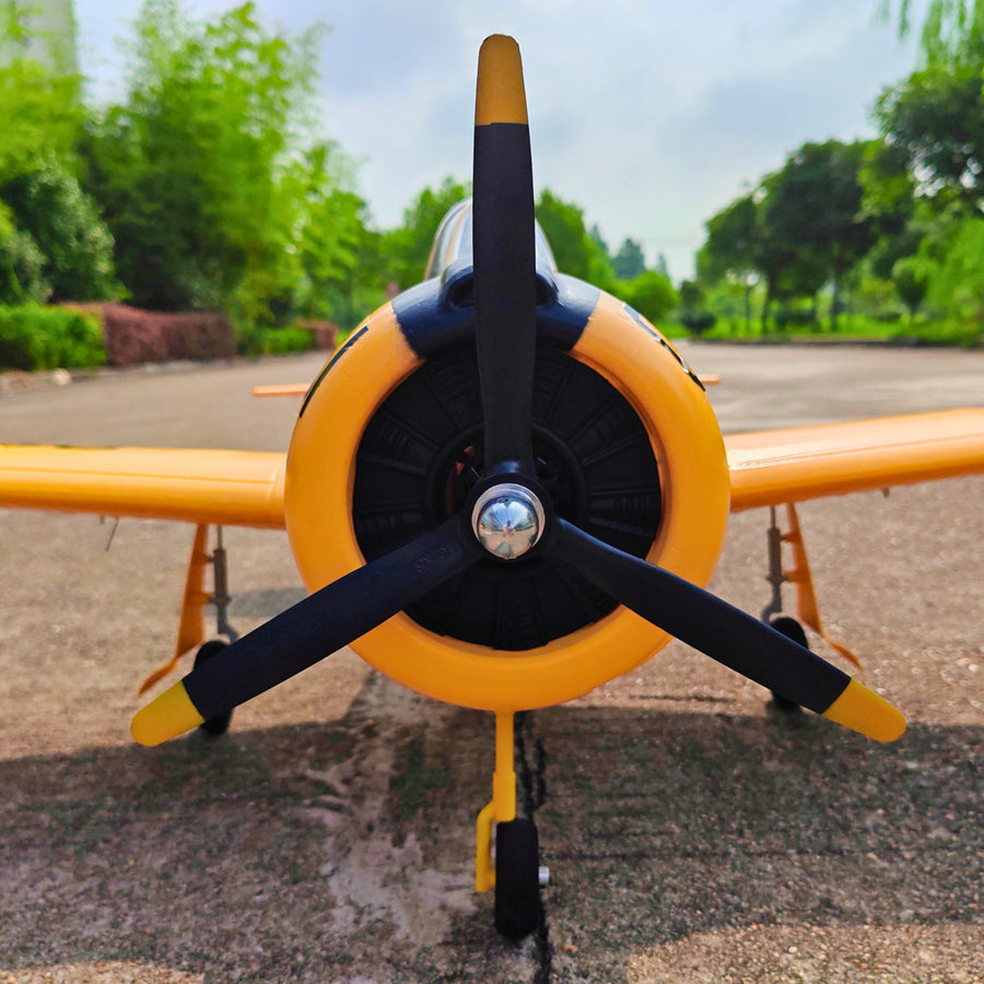 Dynam T-28 Trojan V2 Yellow 4S RC Warbird 1.3m w/ Flaps