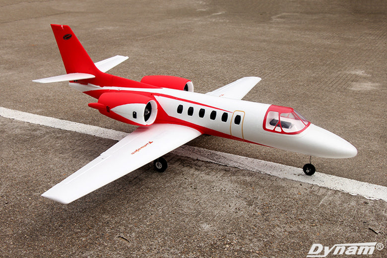 Dynam Cessna 550 Turbo Jet V2 Red 4S 64mm EDF RC Jet w/ Flaps