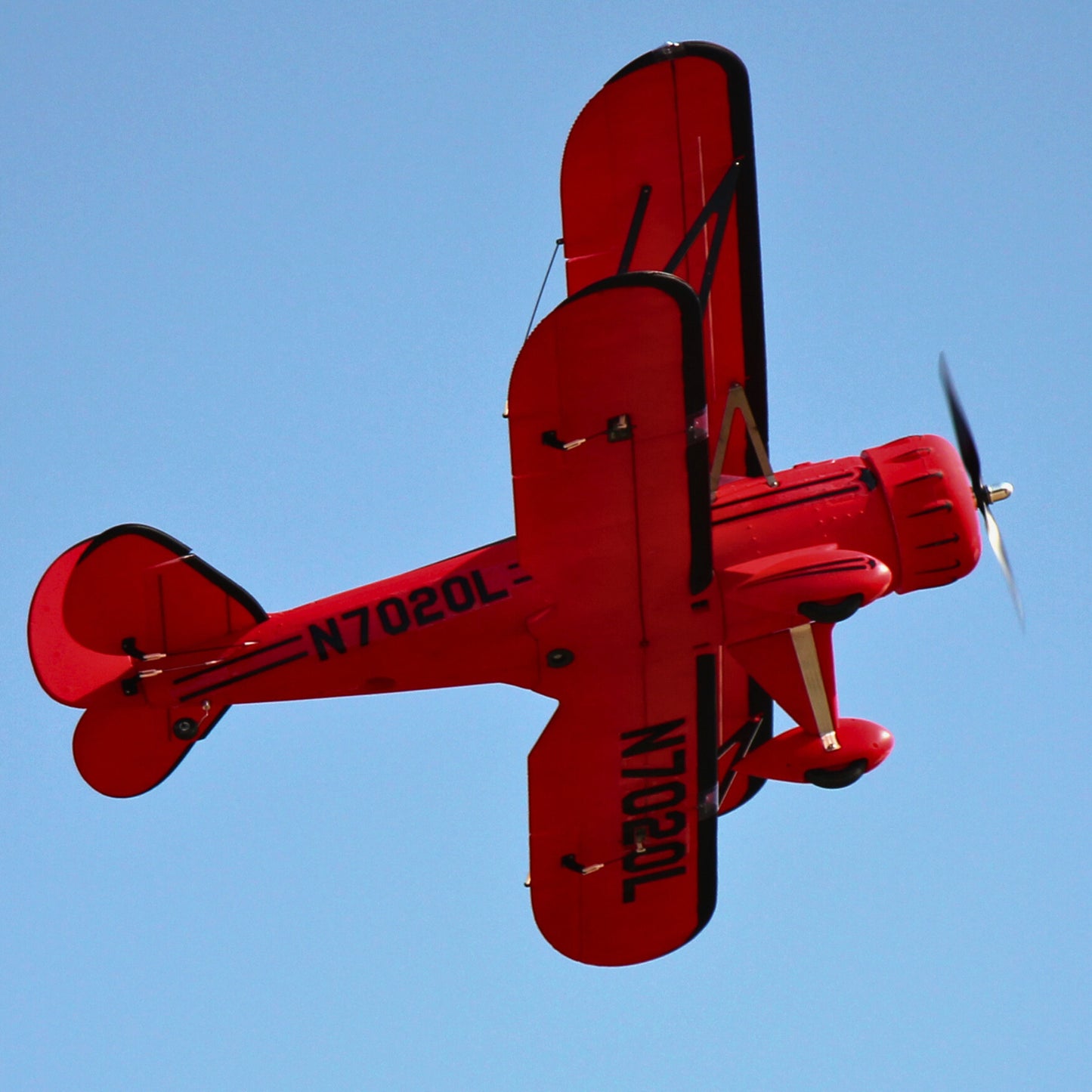 Dynam Red Waco YMF-5D V2 4S RC Biplane 1.3m Wingspan