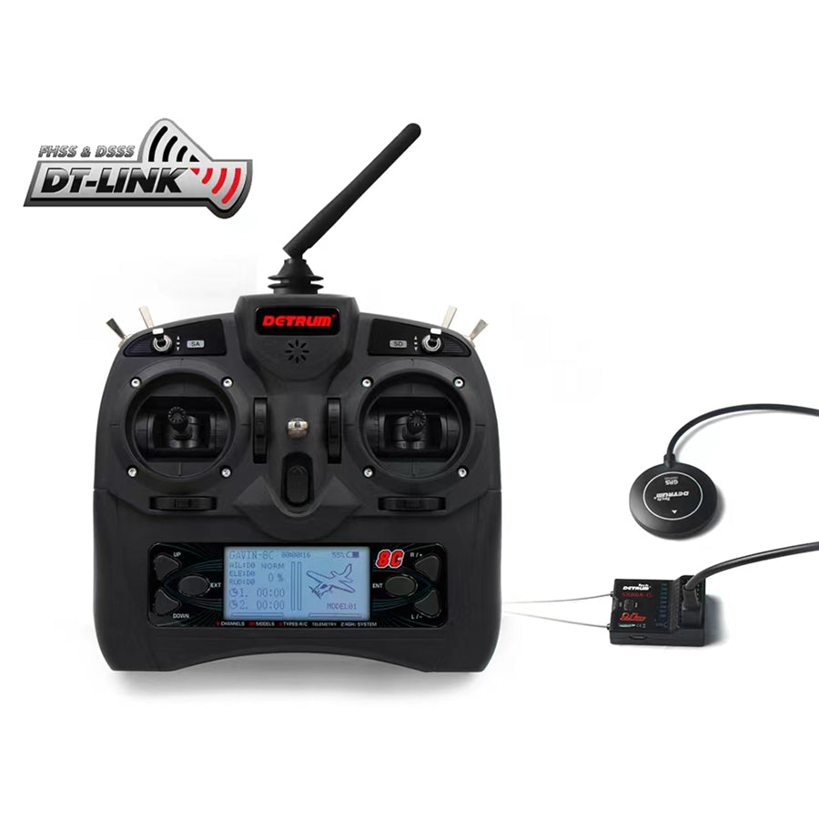 One-Click Return Home Dynam Waco YMF-5D V2 Yellow Biplane SRTF-Pro w/GAVIN-8CH TX & SR86A-G GPS Autopilot Receiver