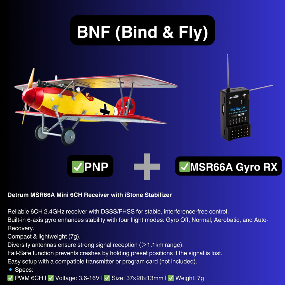 Dynam 1.3m Albatros D.Va V2 4S RC WW1 Warbird Biplane