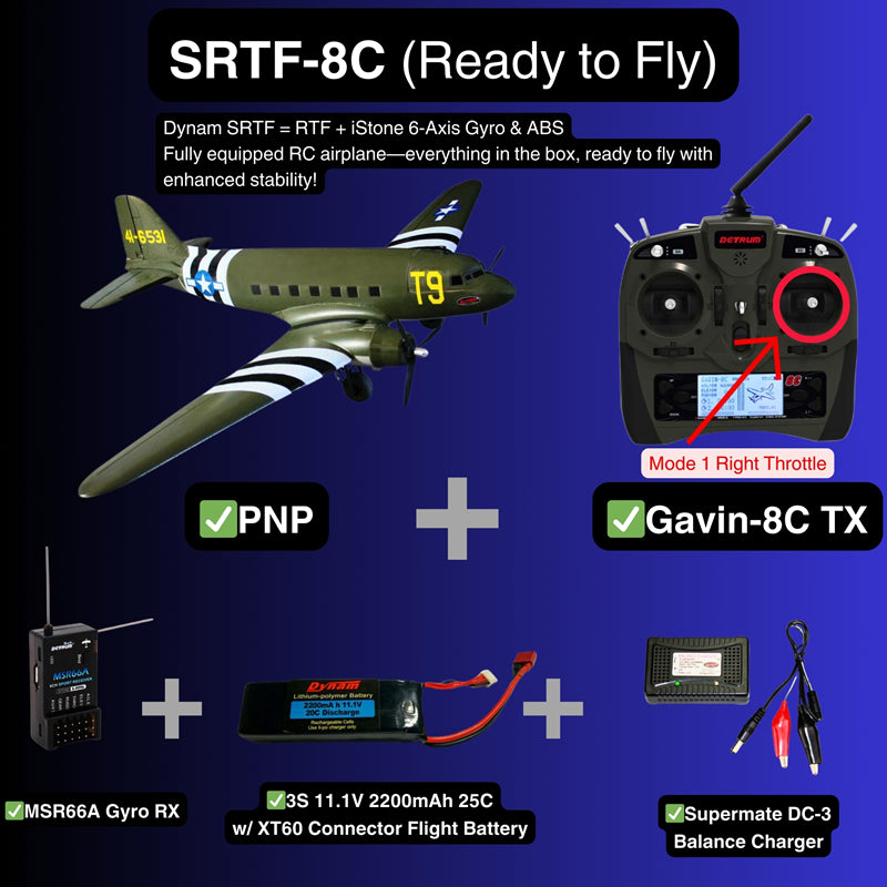 Dynam C-47 Skytrain V2 Green RC Warbird 1.5m Wingspan