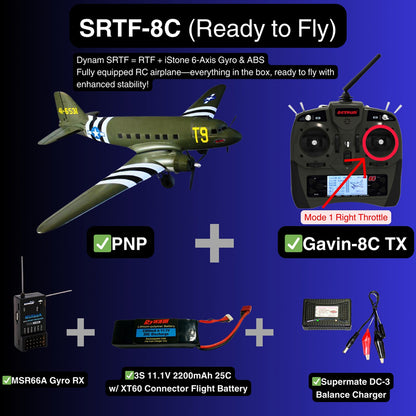 Dynam C-47 Skytrain V2 Green RC Warbird 1.5m Wingspan