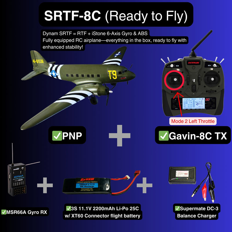 Dynam C-47 Skytrain V2 Green RC Warbird 1.5m Wingspan