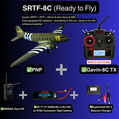 Dynam C-47 Skytrain V2 Green RC Warbird 1.5m Wingspan