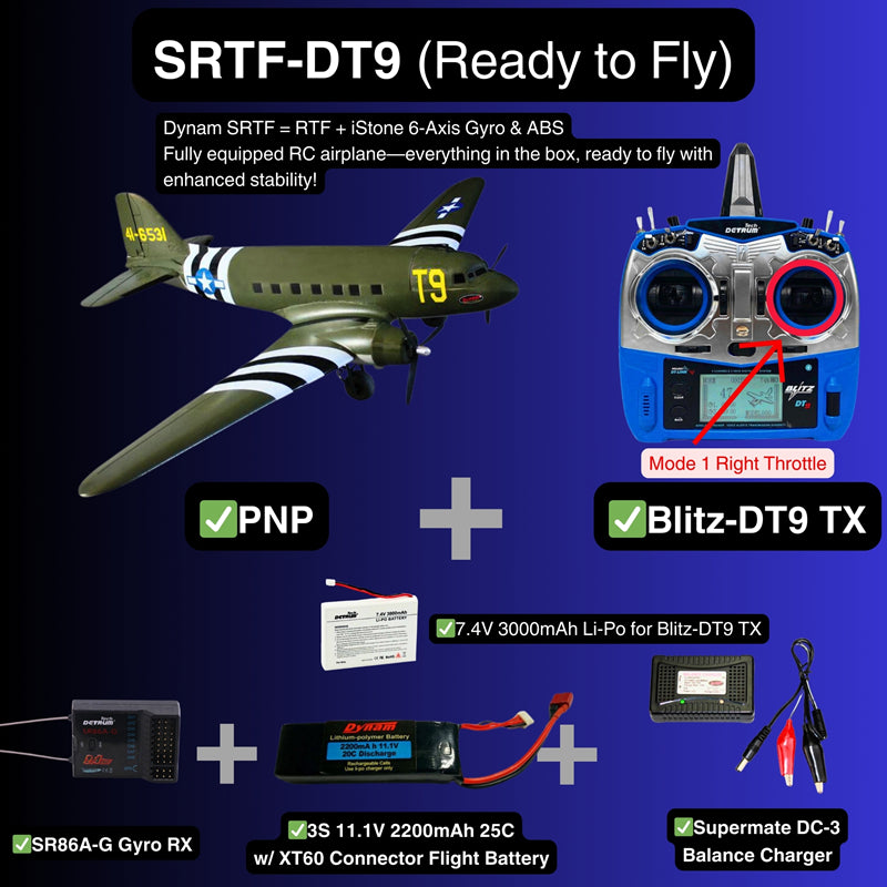 Dynam C-47 Skytrain V2 Green RC Warbird 1.5m Wingspan