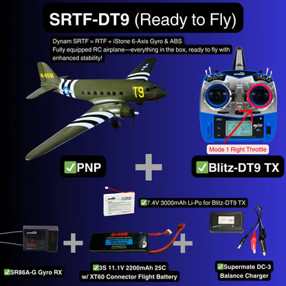 Dynam C-47 Skytrain V2 Green RC Warbird 1.5m Wingspan