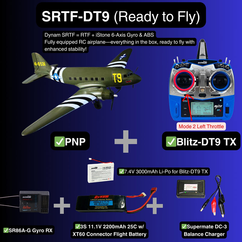 Dynam C-47 Skytrain V2 Green RC Warbird 1.5m Wingspan