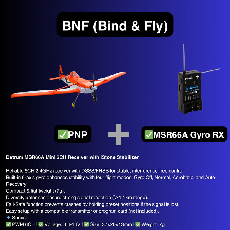 Dynam Cessna 188 Crop Duster V2 Orange 4S RC Scale Airplane 1.5m w/ Flaps