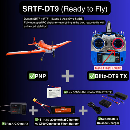 Dynam Cessna 188 Crop Duster V2 Orange 4S RC Scale Airplane 1.5m w/ Flaps