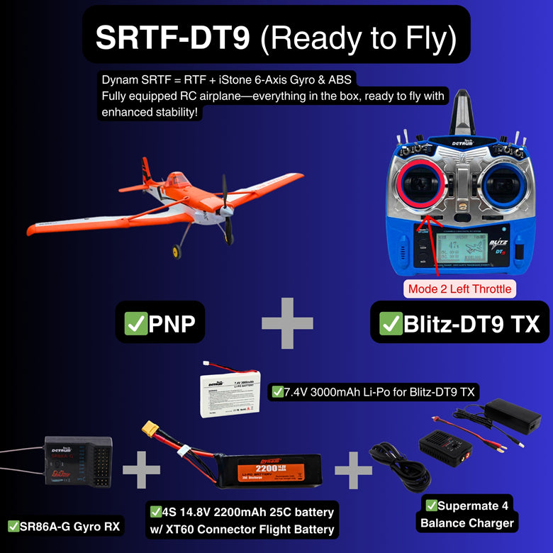 Dynam Cessna 188 Crop Duster V2 Orange 4S RC Scale Airplane 1.5m w/ Flaps