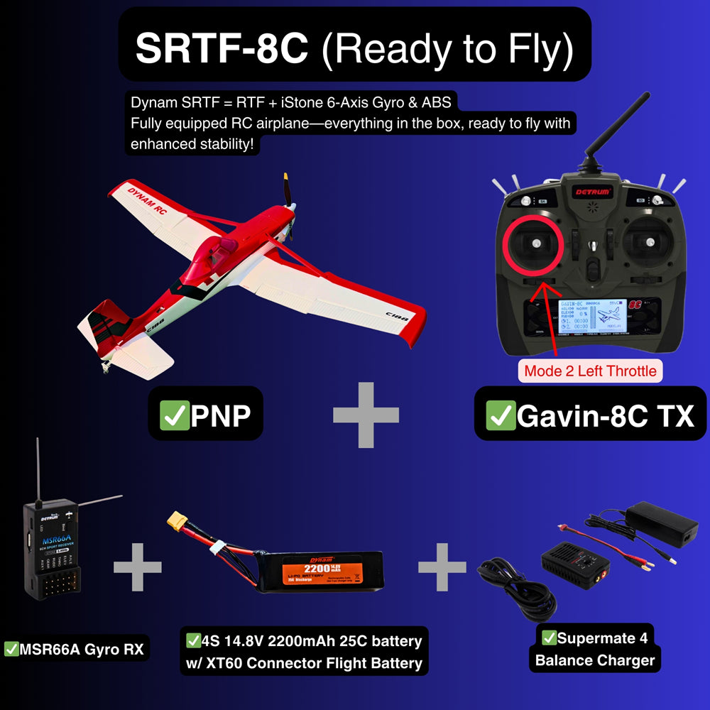Dynam 1.5m Cessna 188 Crop Duster V2 Red 4S RC Scale Airplane w/ Flaps
