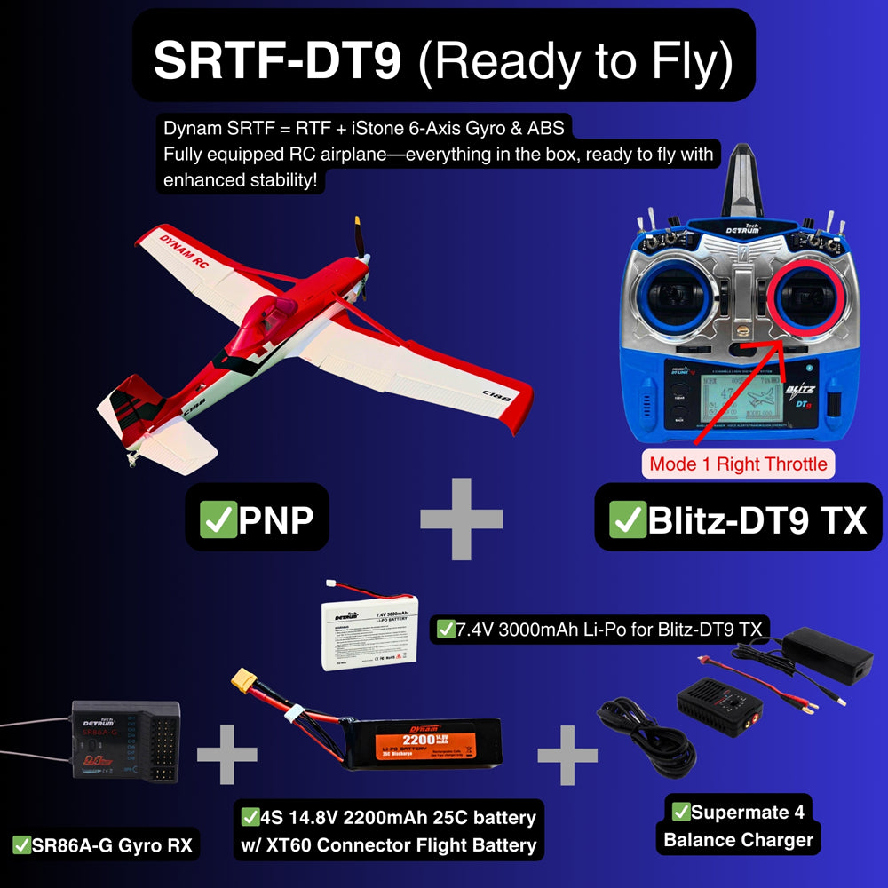 Dynam 1.5m Cessna 188 Crop Duster V2 Red 4S RC Scale Airplane w/ Flaps