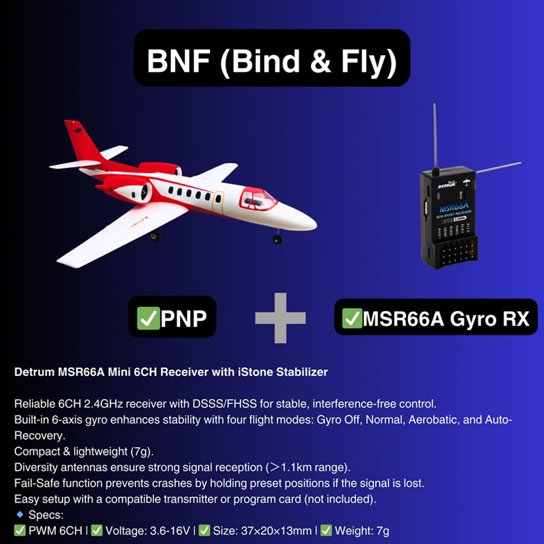 Dynam Cessna 550 Turbo Jet V2 Red 4S 64mm EDF RC Jet w/ Flaps