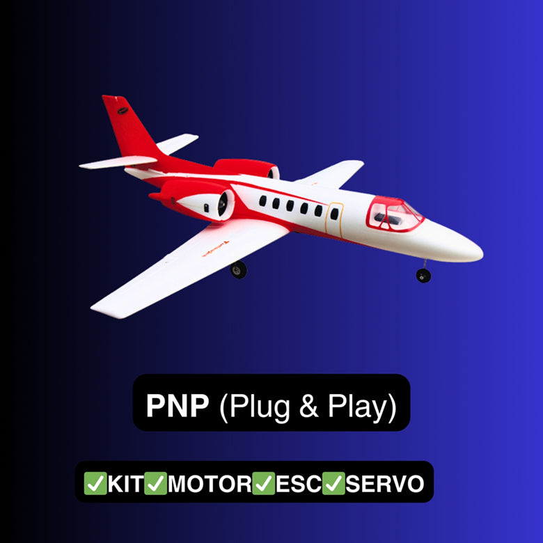 Dynam Cessna 550 Turbo Jet V2 Red 4S 64mm EDF RC Jet w/ Flaps