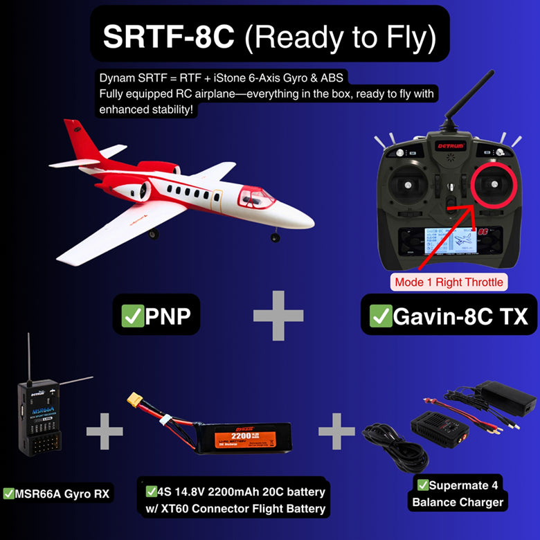 Dynam Cessna 550 Turbo Jet V2 Red 4S 64mm EDF RC Jet w/ Flaps