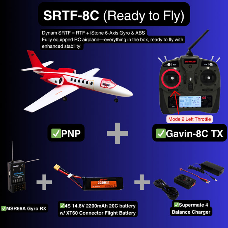 Dynam Cessna 550 Turbo Jet V2 Red 4S 64mm EDF RC Jet w/ Flaps