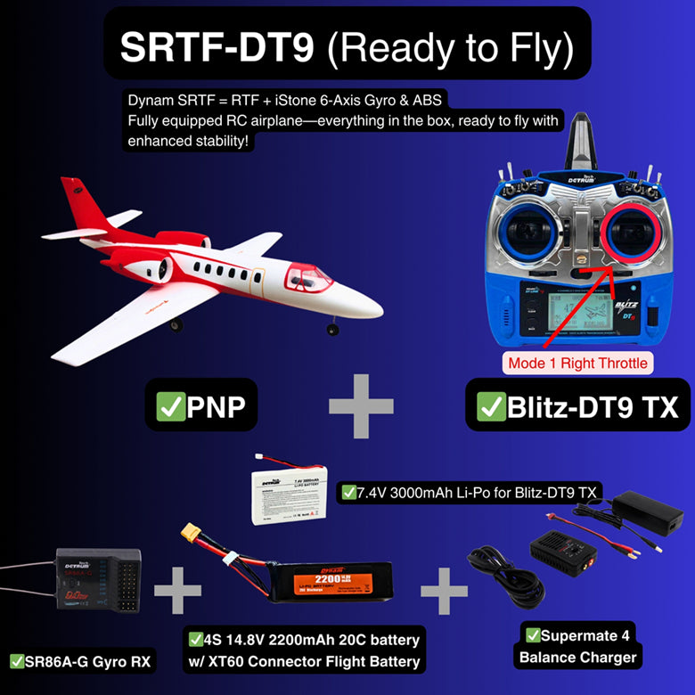 Dynam Cessna 550 Turbo Jet V2 Red 4S 64mm EDF RC Jet w/ Flaps