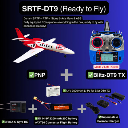 Dynam Cessna 550 Turbo Jet V2 Red 4S 64mm EDF RC Jet w/ Flaps