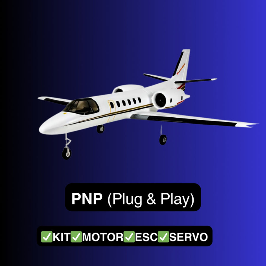 Dynam Cessna 550 Turbo Jet V2 White 4S 64mm EDF RC Jet w/ Flaps