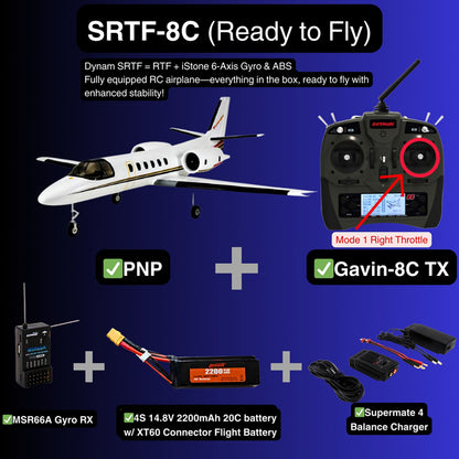 Dynam Cessna 550 Turbo Jet V2 White 4S 64mm EDF RC Jet w/ Flaps