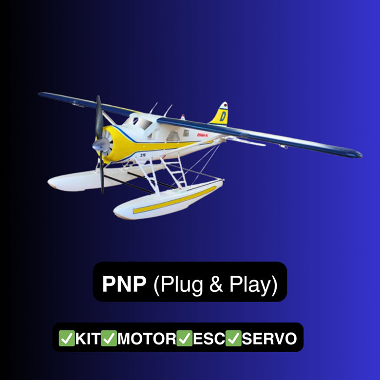 Dynam DHC-2 Beaver V2 Blue 4S Sea/Land STOL RC Float Plane 1.5m w/ Flaps
