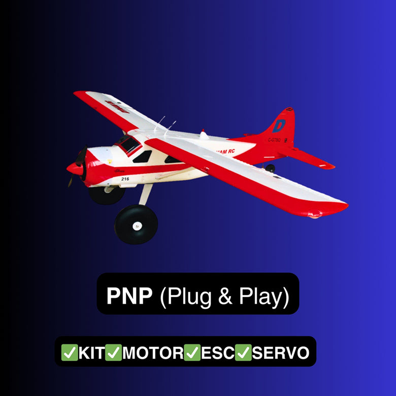 Dynam DHC-2 Beaver V2 Red 4S Sea/Land STOL RC Float Plane 1.5m w/ Flaps