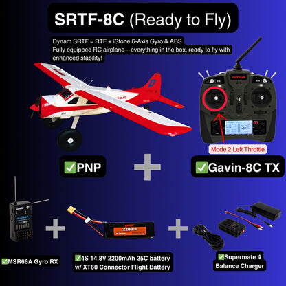Dynam DHC-2 Beaver V2 Red 4S Sea/Land STOL RC Float Plane 1.5m w/ Flaps