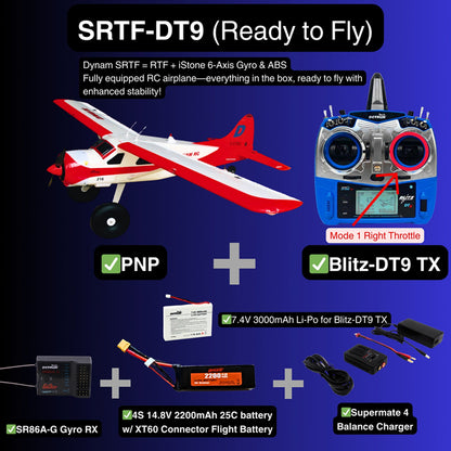 Dynam DHC-2 Beaver V2 Red 4S Sea/Land STOL RC Float Plane 1.5m w/ Flaps