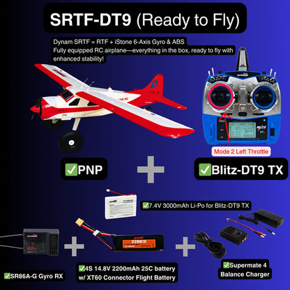 Dynam DHC-2 Beaver V2 Red 4S Sea/Land STOL RC Float Plane 1.5m w/ Flaps