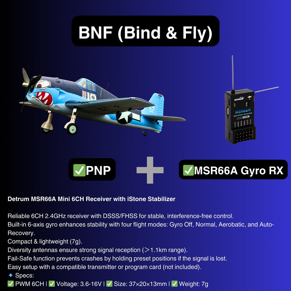 Dynam 1.3m F6F Hellcat V2 4S RC Warbird w/ Flaps