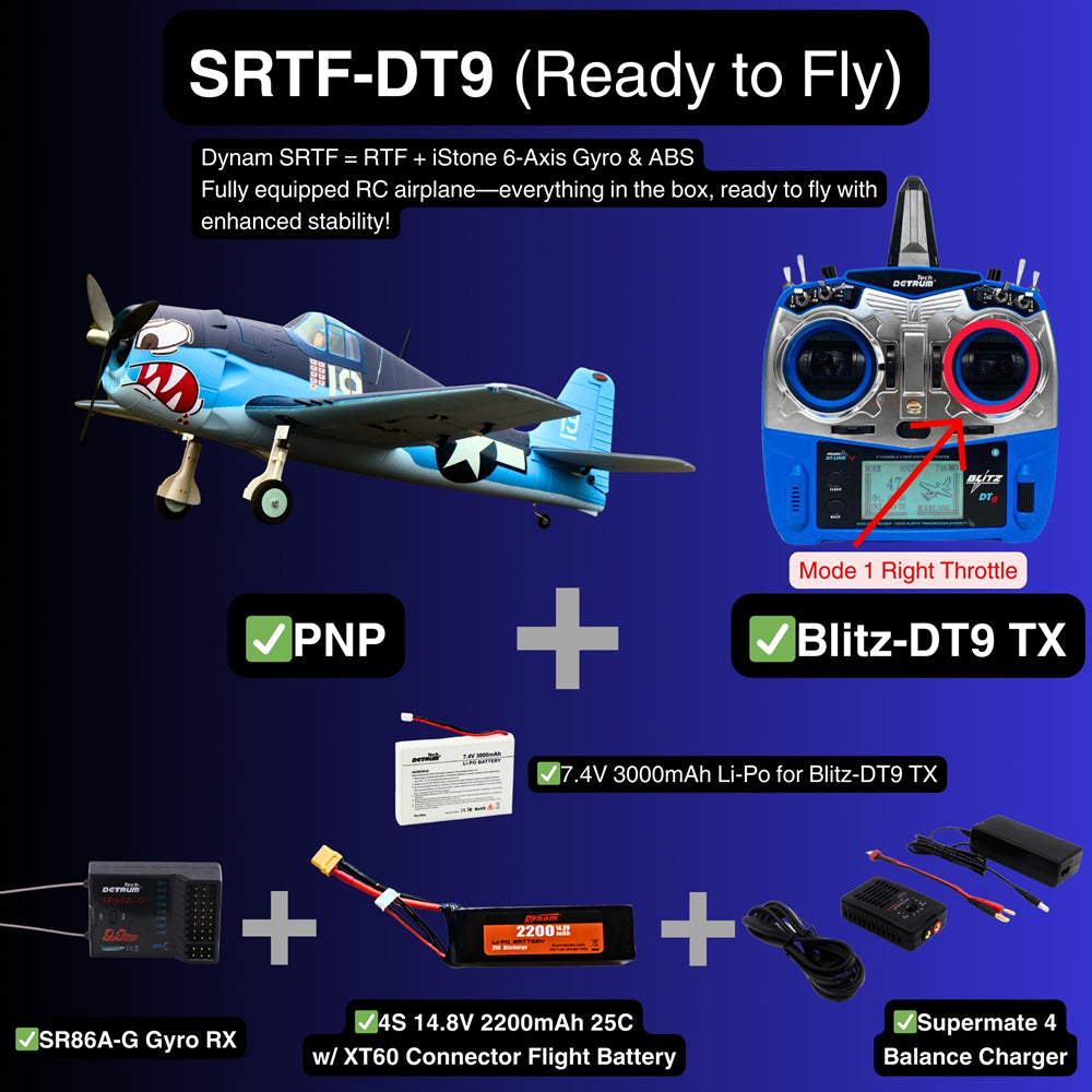 Dynam 1.3m F6F Hellcat V2 4S RC Warbird w/ Flaps