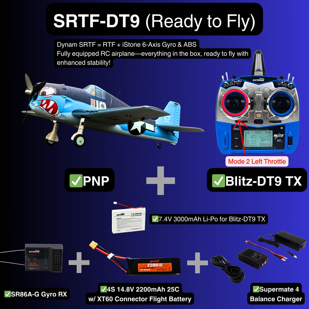 Dynam 1.3m F6F Hellcat V2 4S RC Warbird w/ Flaps