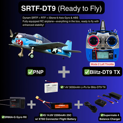 Dynam 1.3m F6F Hellcat V2 4S RC Warbird w/ Flaps