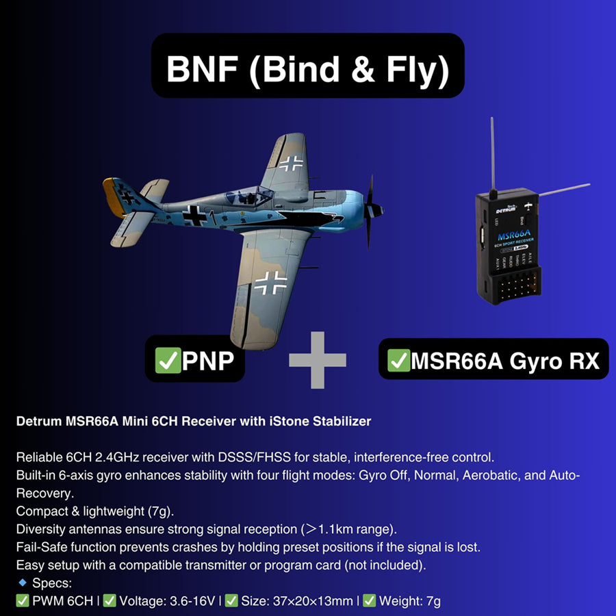Dynam 1.3m Focke Wulf FW-190 V3 4S RC Warbird w/ Flaps