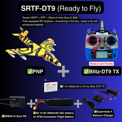 Dynam Hawker Hunter 4S 70mm 12-Blade RC Beginner EDF Jet w/ Flaps