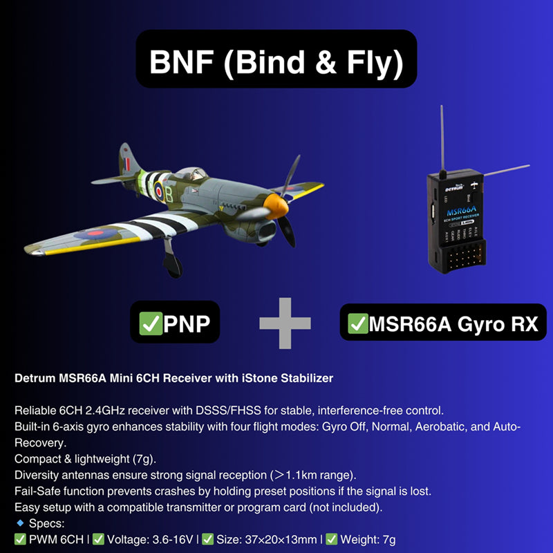 Dynam Hawker Tempest V2 4S RC Warbird 1.25m Wingspan