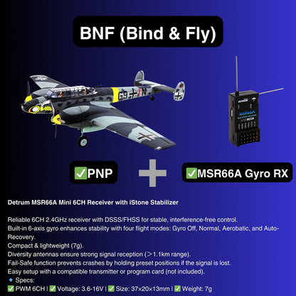 Dynam 1.5m Messerschmitt BF-110 V3 4S Twin-Engine RC Warbird w/ Flaps