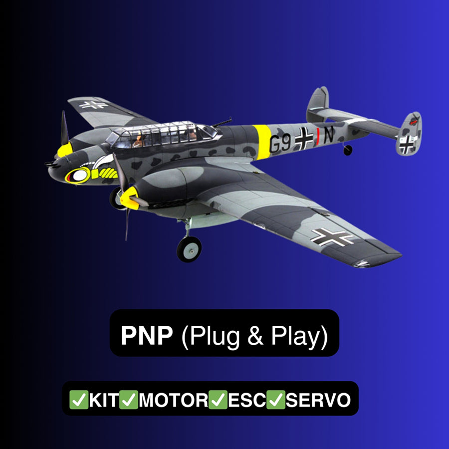 Dynam 1.5m Messerschmitt BF-110 V3 4S Twin-Engine RC Warbird w/ Flaps